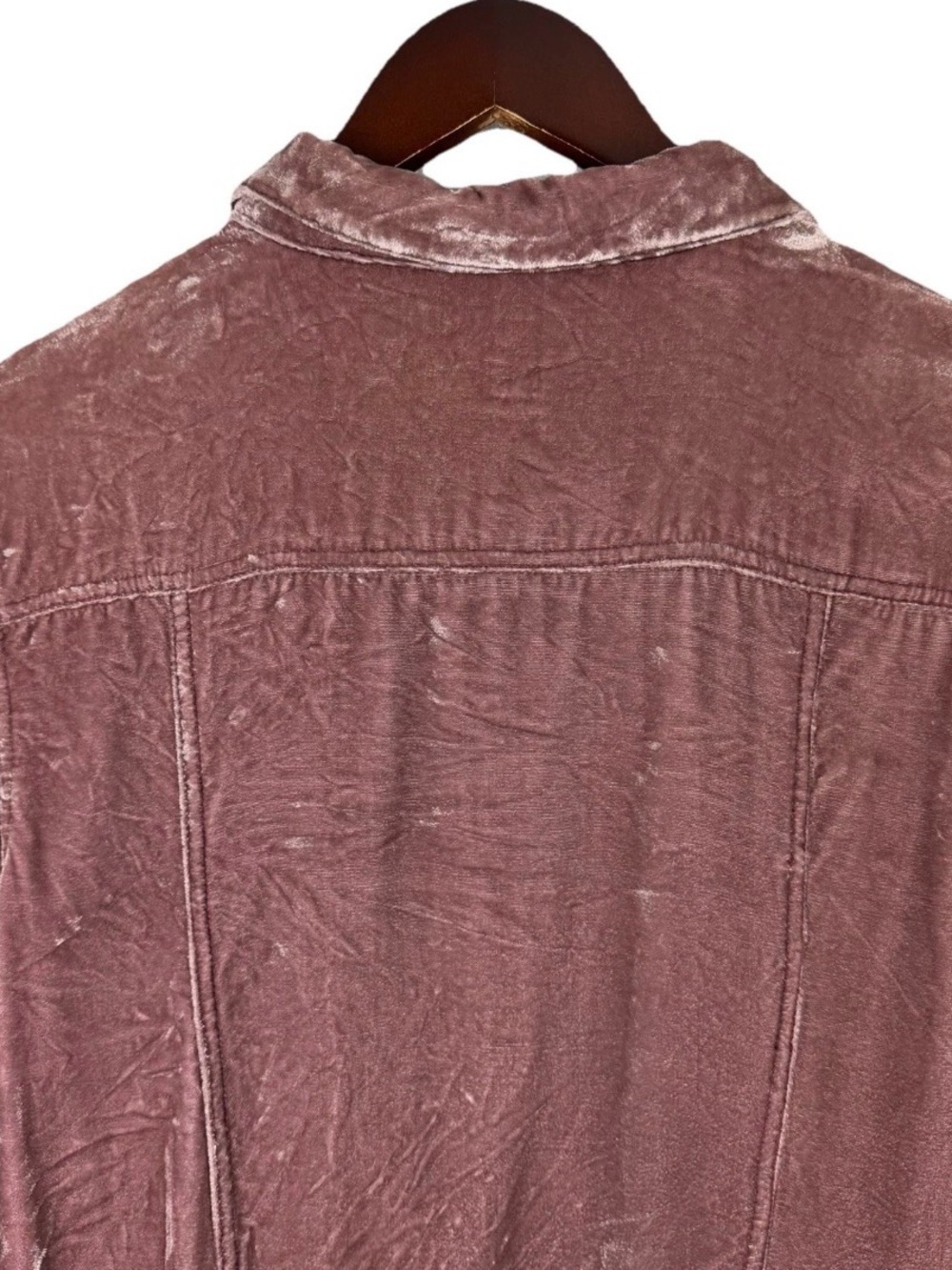 Sundance | Wren Mauve Pink Velvet Crop Button Trucker Jacket - Picture 6 of 8